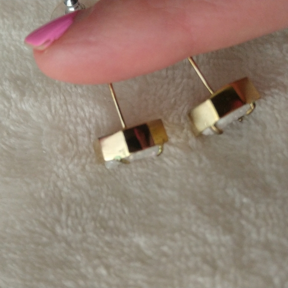 Kendra Scott Taylor Iridescent Drusy Earrings Gold Statement Studs - Picture 4 of 8